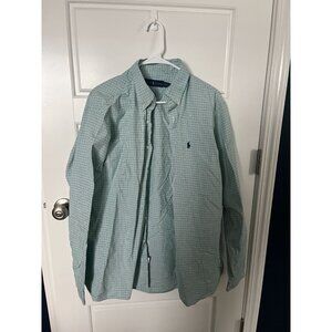 Men's Ralph Lauren Green Plaid Long Sleeve Button Up 17 1/2